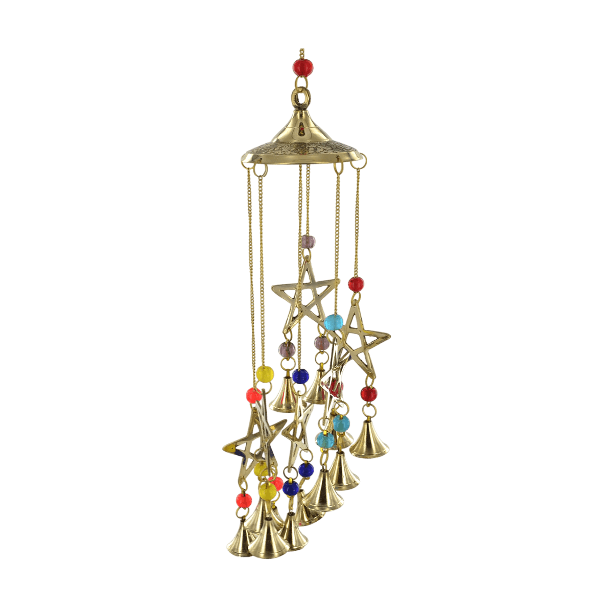 BRASS & BEADS WIND CHIME STAR DESIGN (POLISH)